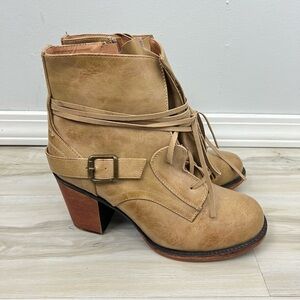 Vintage 93 Bianca Tan Vegan Leather Ankle Boots